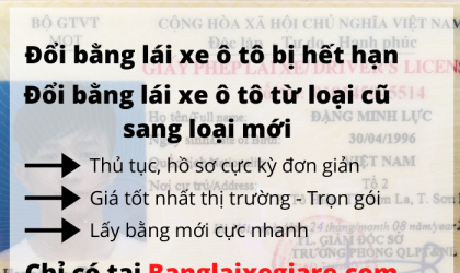 Thủ tục đổi bằng lái xe ô tô bị hết hạn và đổi từ loại cũ sang loại mới Thủ tục đổi bằng lái xe ô tô bị hết hạn và đổi từ loại cũ sang loại mới