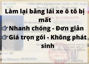 mất bằng lái xe ô tô phải làm sao