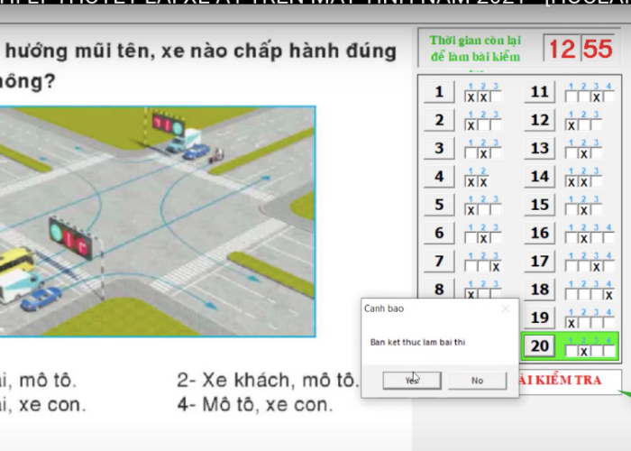 thi bằng lái xe trên máy tính